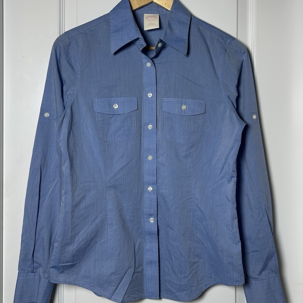 Brooks Brothers‎ Est 1818 100% Cotton Blue Tailored Fit Roll Tab Button Up Shirt